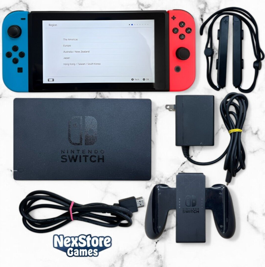 Nintendo Switch Console HAC-001 Joy Con Dock Grip All accessories selectable