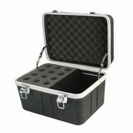 Microphone Case for 12; Storage-Transport Lightweight ABS Aluminum, Custom Foam