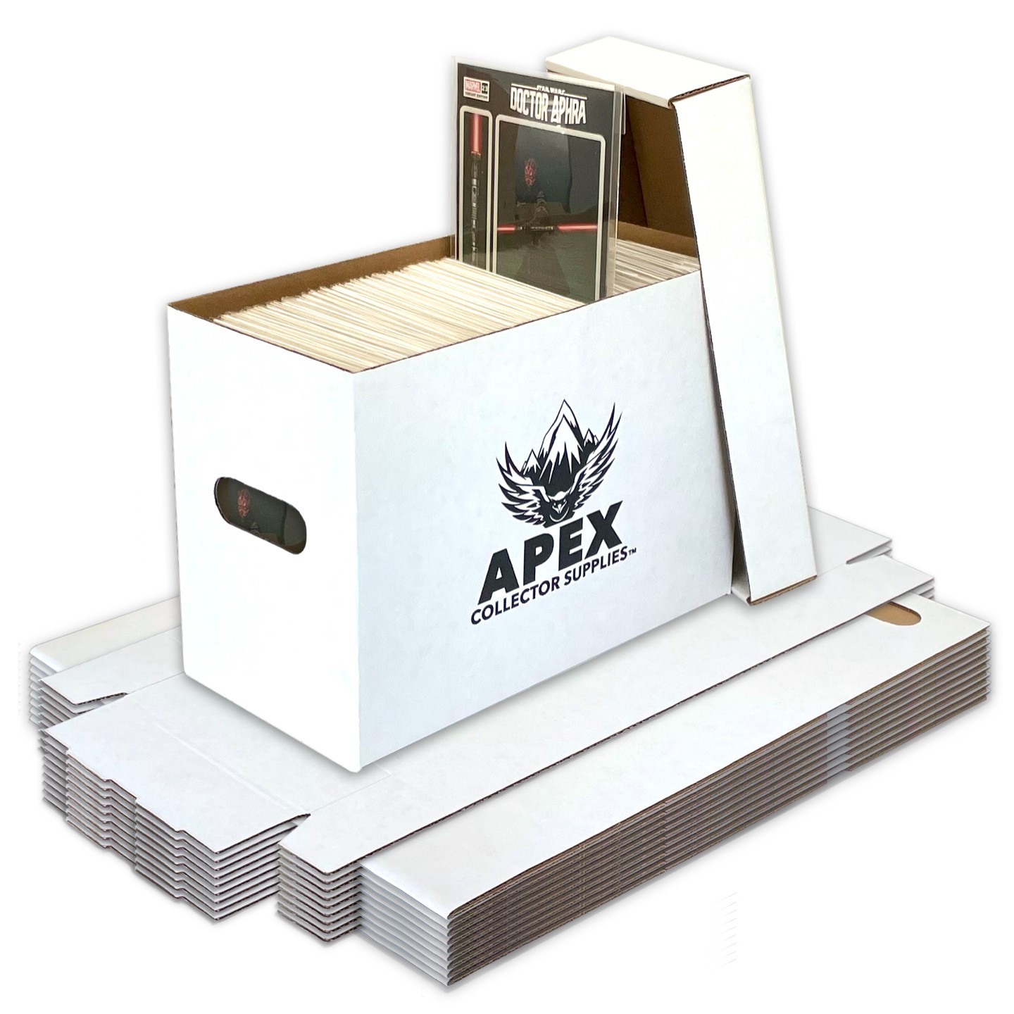 3/5/10 APEX Short Comic Book Storage Boxes Holds 150-175 Stackable Archival