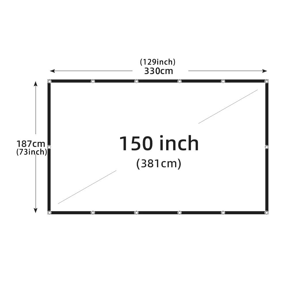 MIXITO Portable Projector Screen Foldable Matte White 16:9 30-130 Inch