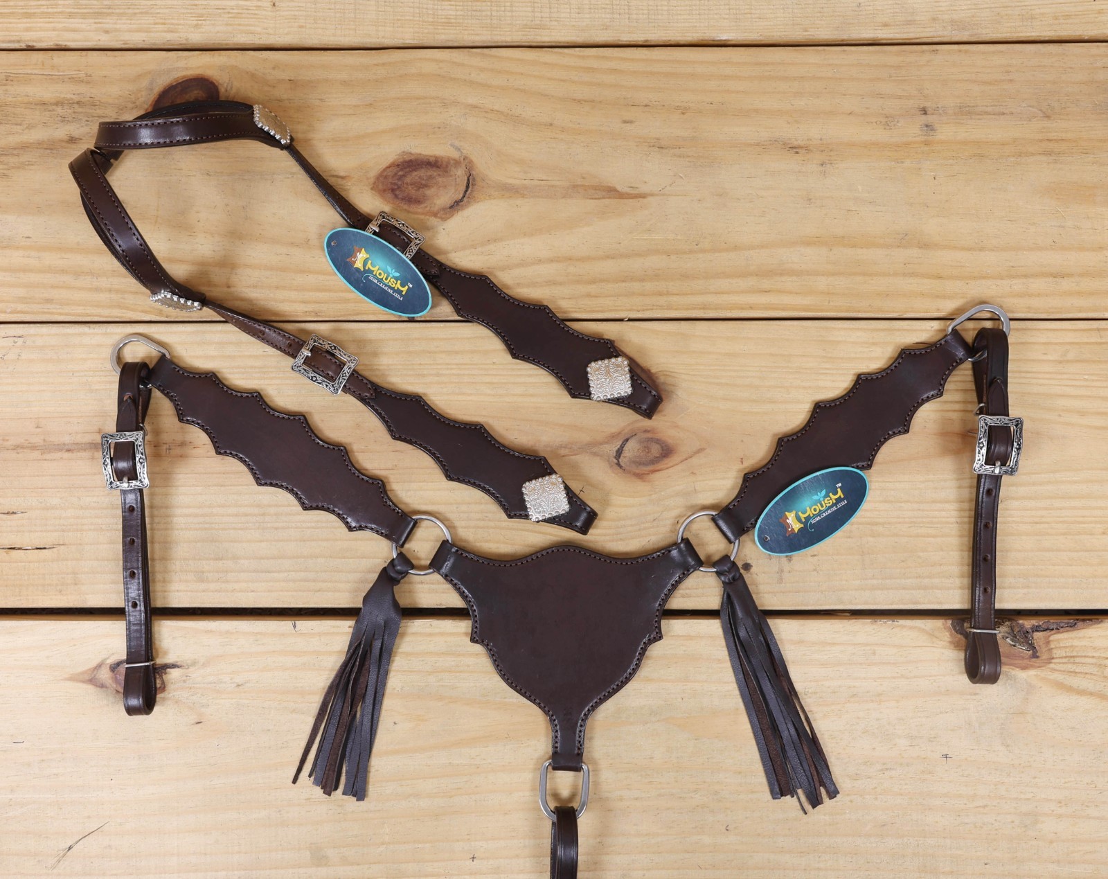 Plain Leather Western Headstall and Breast Collar Set- Handmade Horse Tack Set
