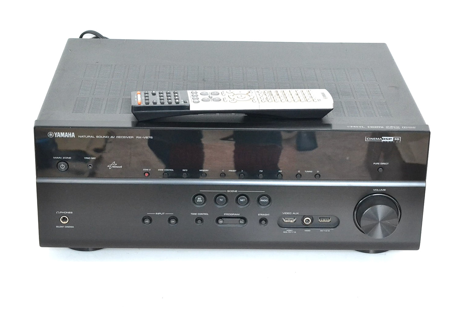 Yamaha RX-V675 7.2 Channel AV Receiver Multi-Zone w/Remote Bundle Tested Working