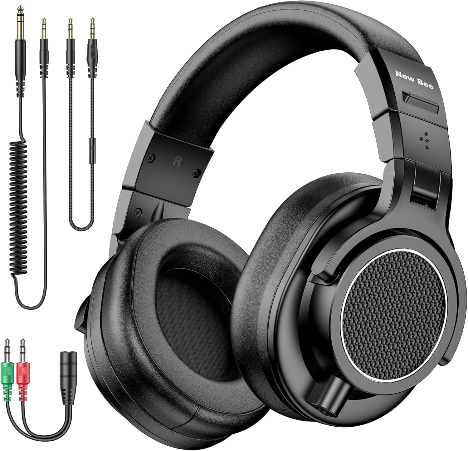Wired Over Ear Headphones, Studio Headphones with 50mm Drivers and 6.35mm & 3.5m