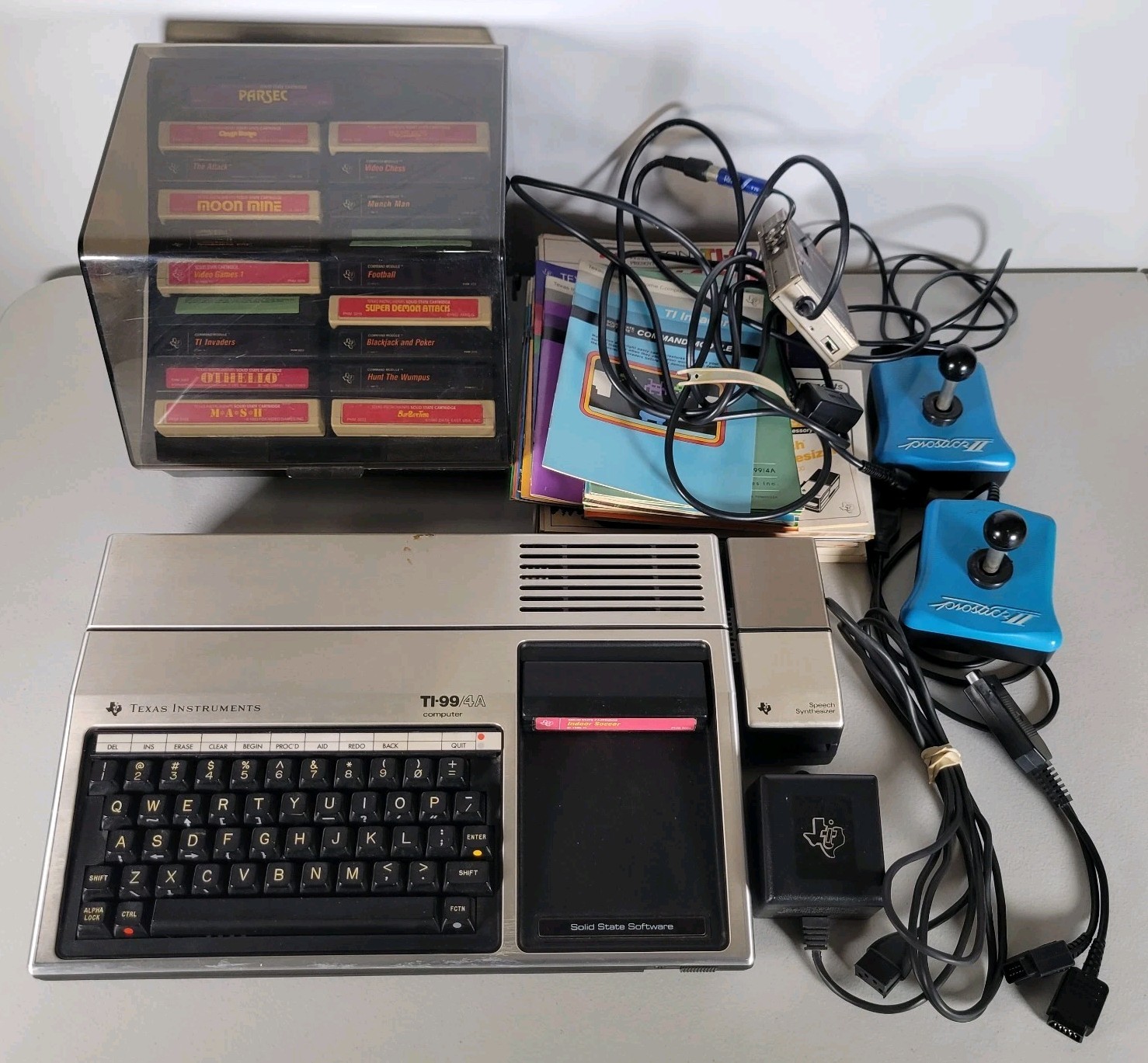 Vintage Texas Instruments TI-99/4A Computer Mega Bundle 20 Games Peripherals