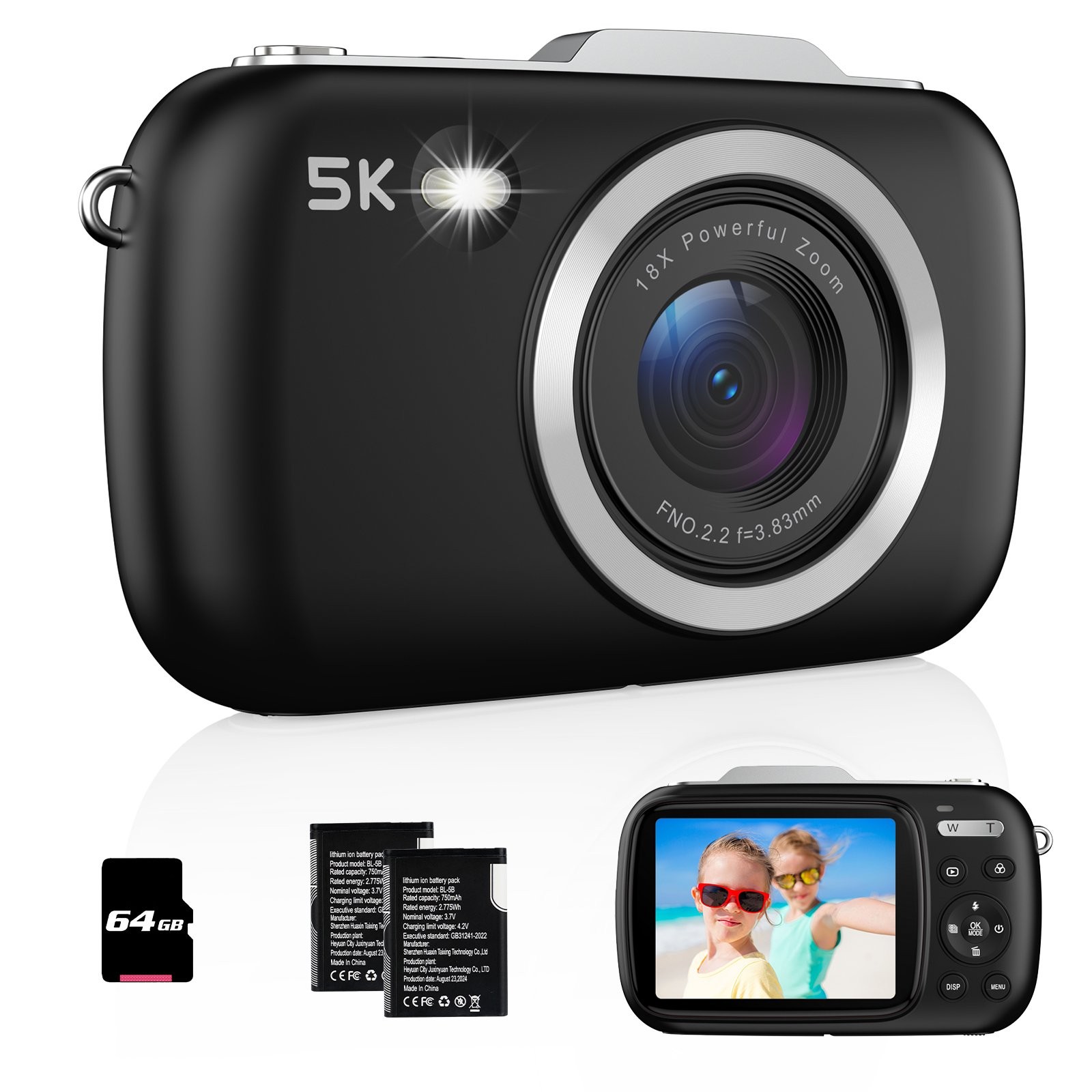 Digital Camera 80MP 1080P FHD With 2.8" HD Display Screen 18x Digital Zoom 64G