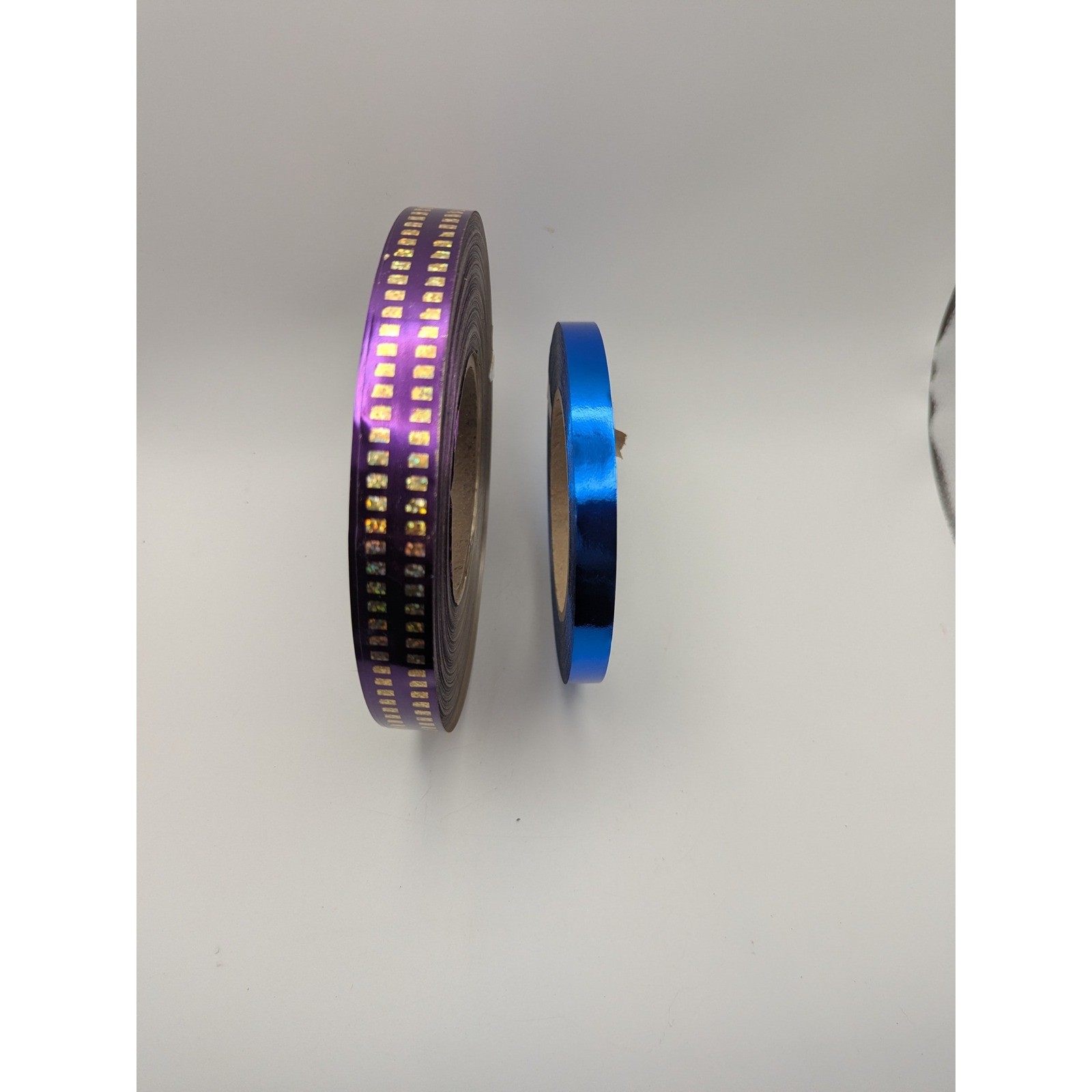 Decorative Ribbon Rolls Purple Holographic Blue Metallic Crafting Party Decor