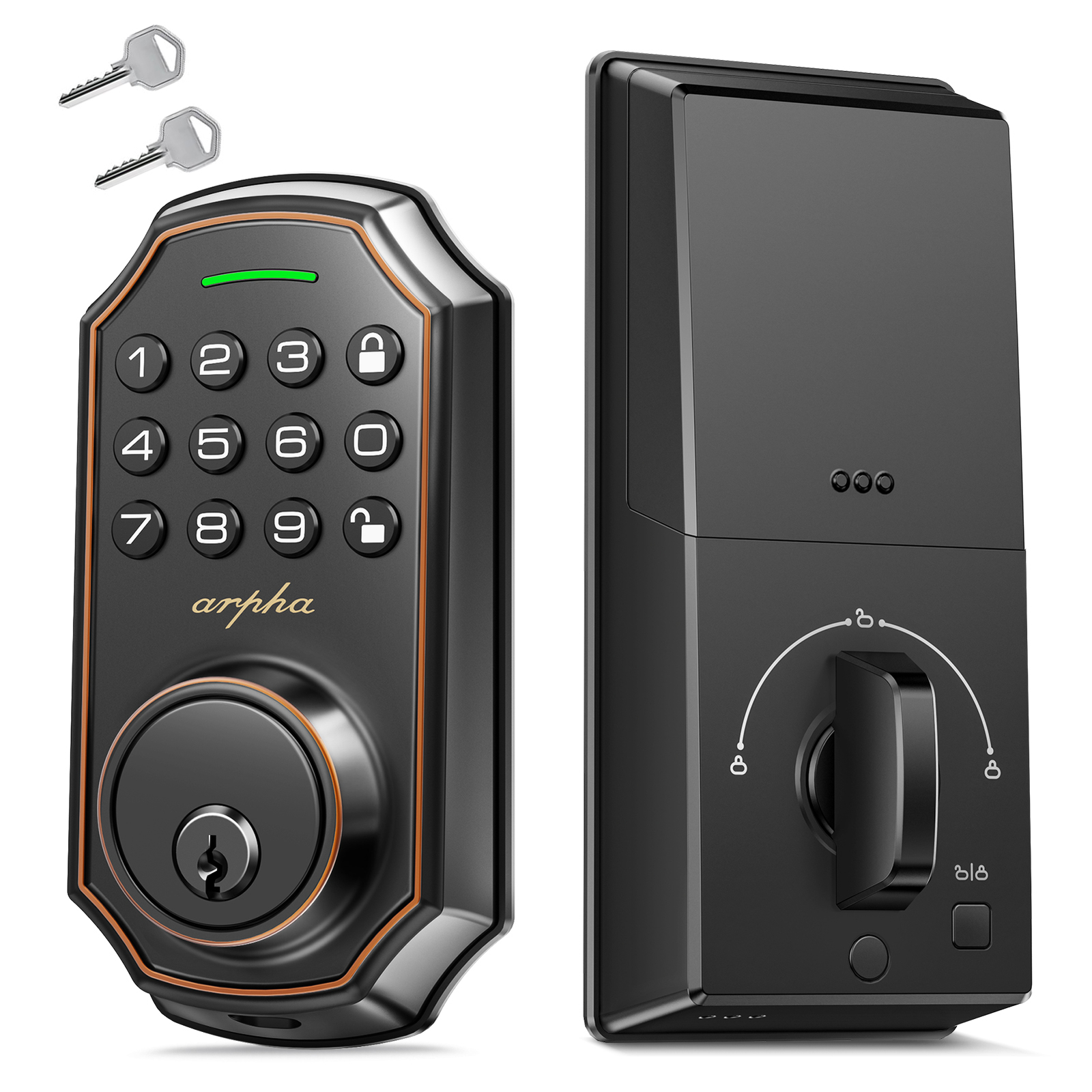 ARPHA Keyless Smart Door Lock Electronic Anti Peeping Keypad Deadbolt Auto Lock
