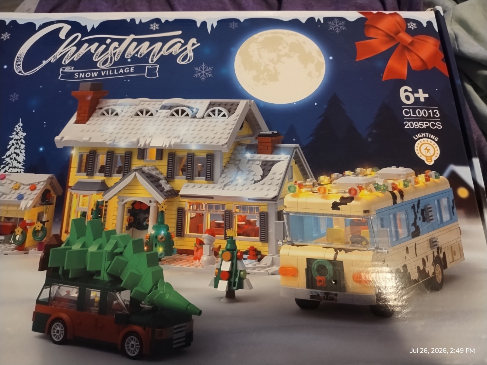 Christmas Snow Village Building Block Set with LED Lights 2095pcs New 6+ Adults