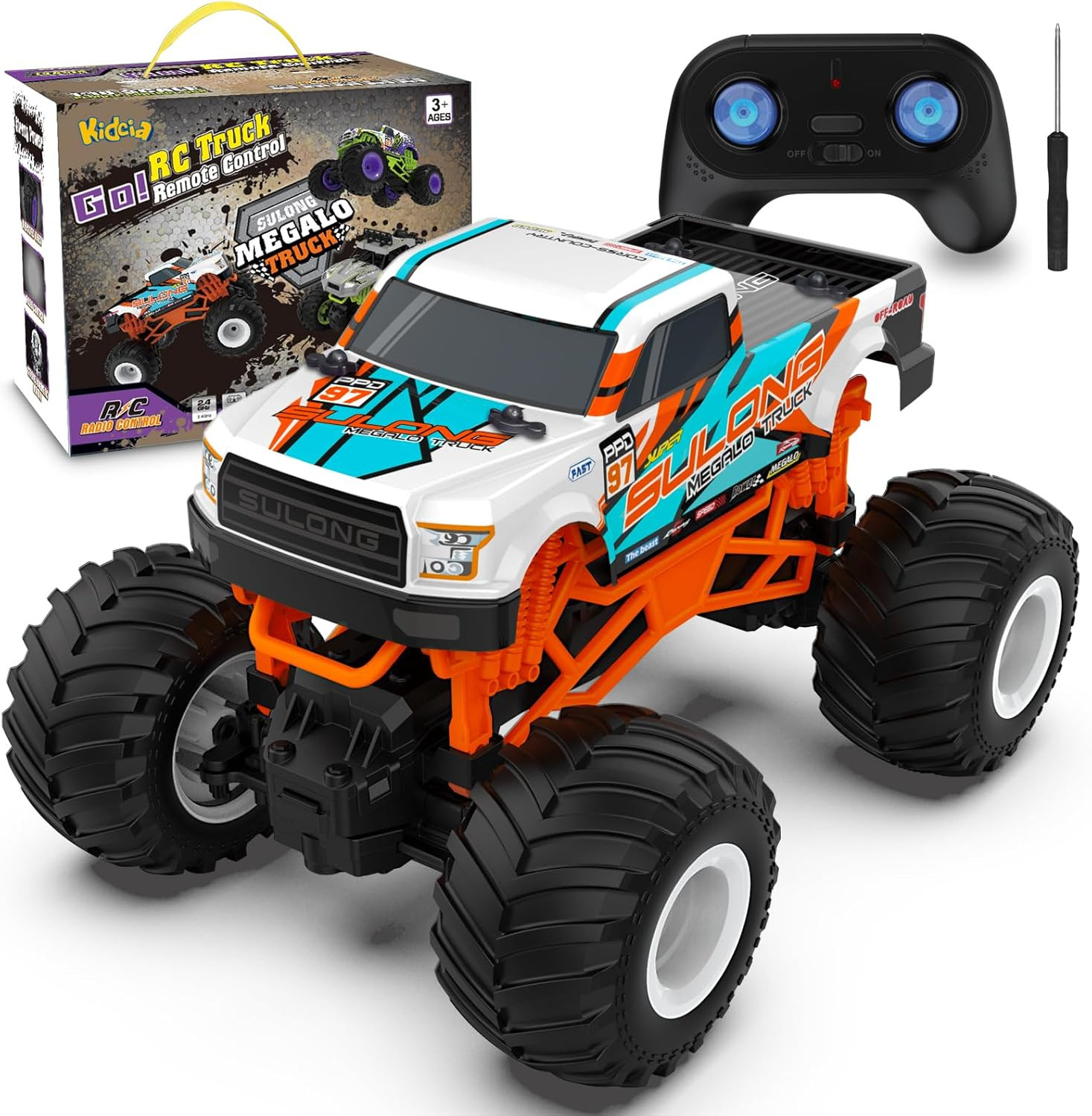Remote Control Car, 1:16 Scale RC Monster Truck for Boys, 2.4 Ghz All Terrain RC