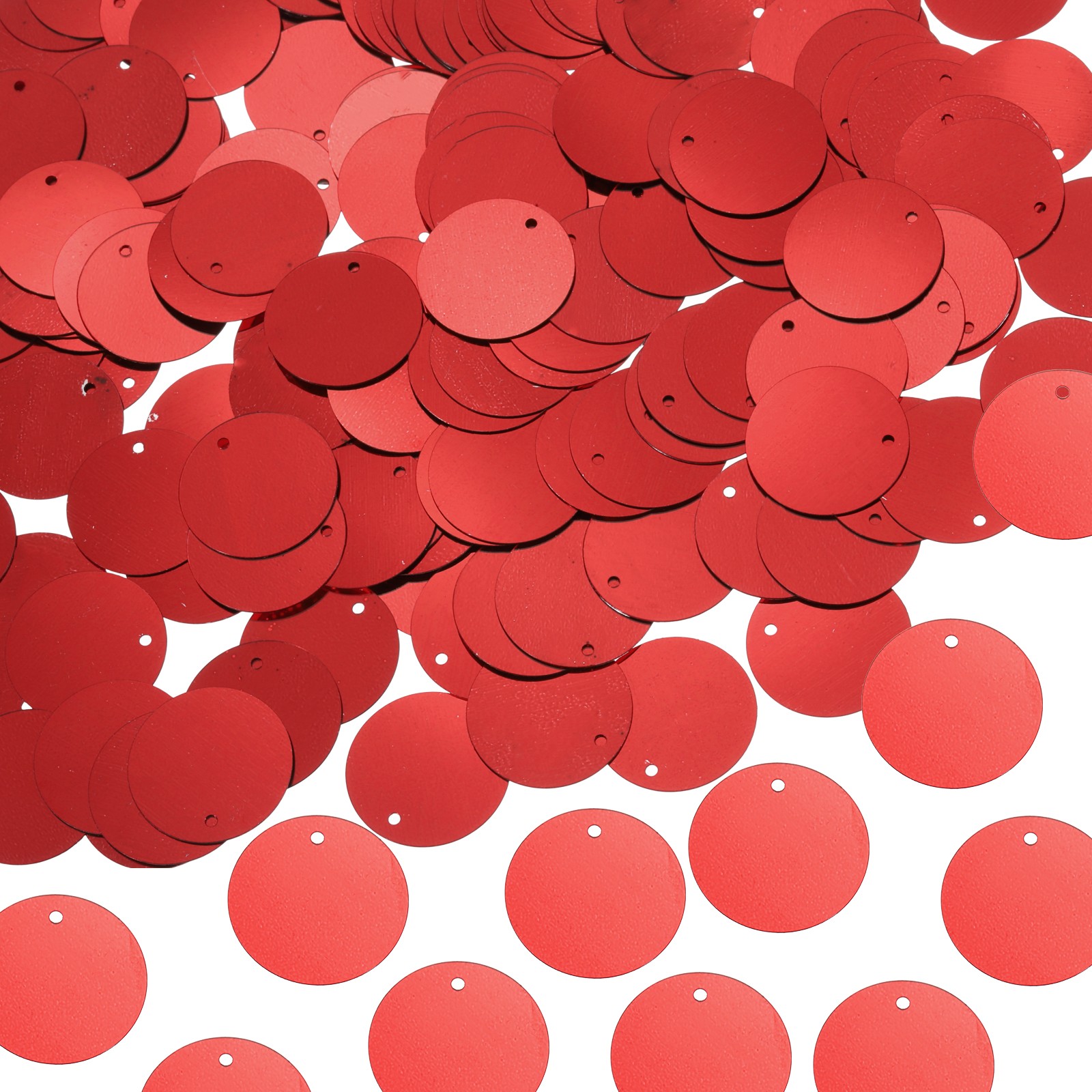 800 Pcs Flat Round Sequins 10mm/0.4 Inch Loose Paillettes Red