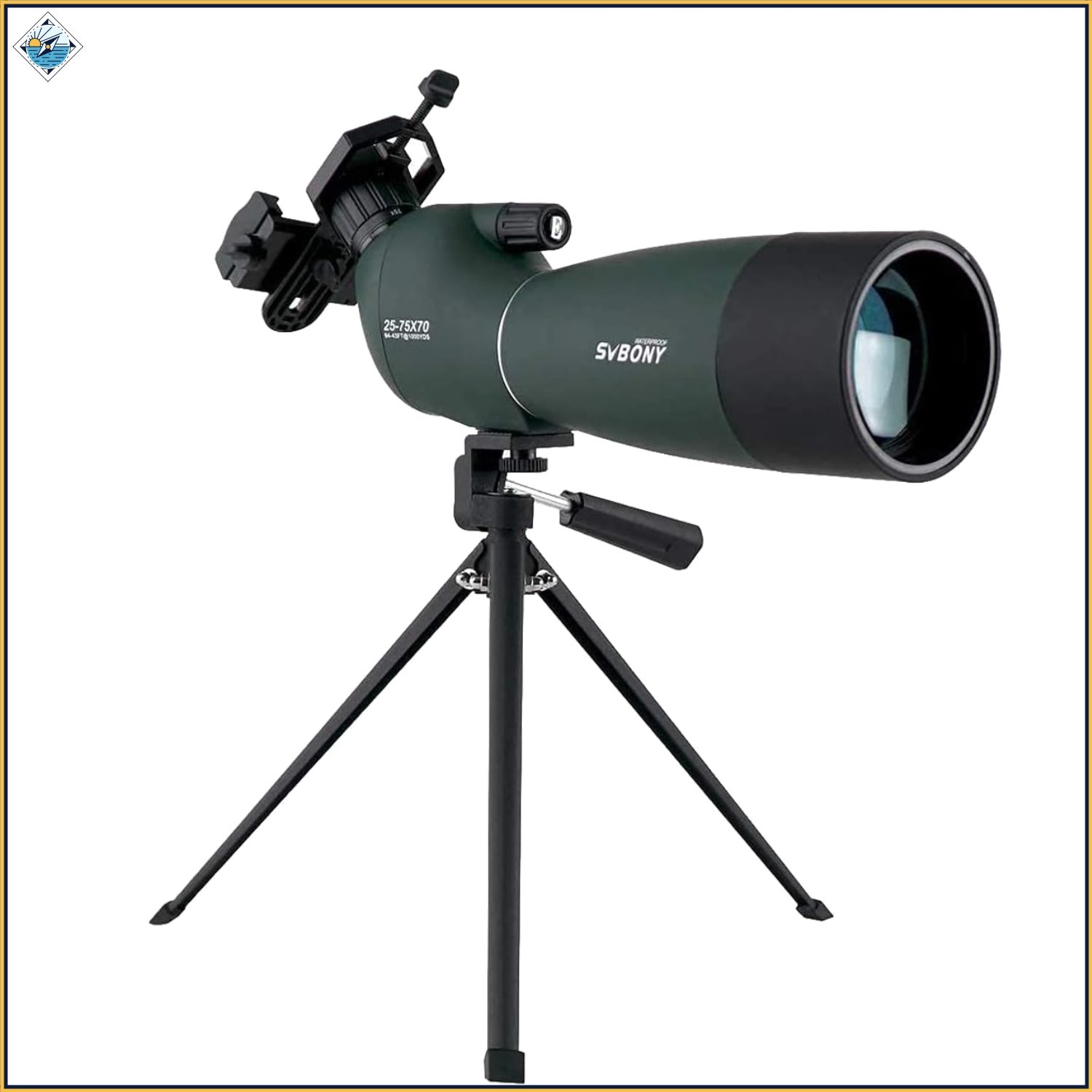 25-75x70 Angled Spotting Scope with Tripod for Bird Watching and Target Shooting