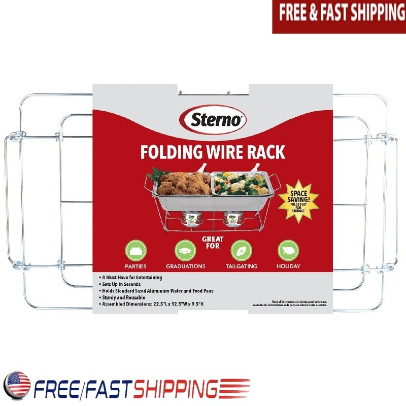 Folding Wire Chafing Rack Standard Buffet Serving Dish Catering Party Equipment