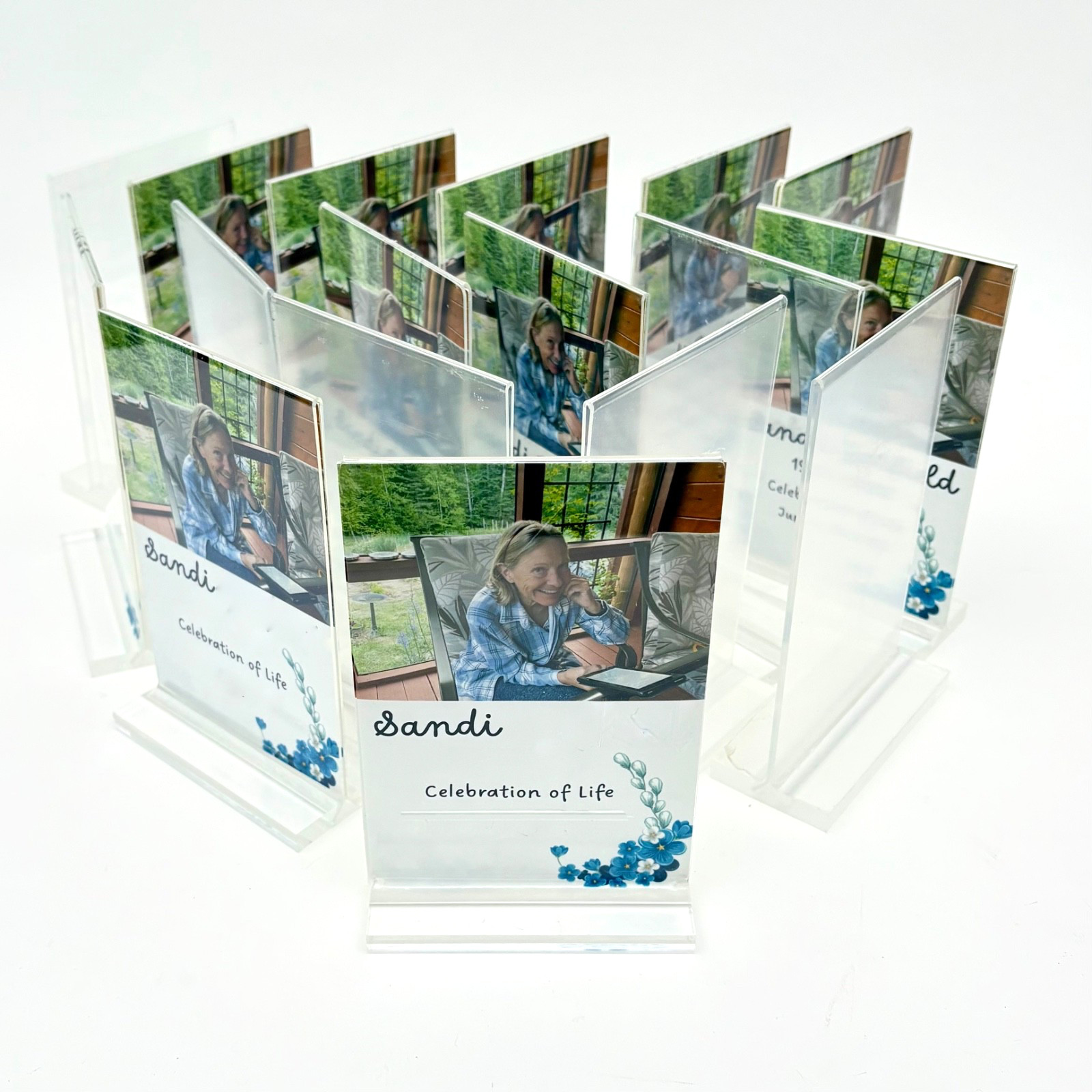 Tabletop 6x4 Sign Stand Lot Clear Acrylic 2-sided Drink Menu Photo Memo Holder