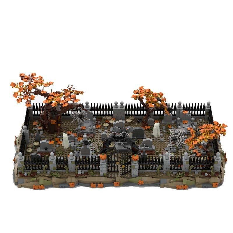 Modubrix Mocs Brick Block Medieval Haunted Cemetery 2025 Parts Building Toys Set