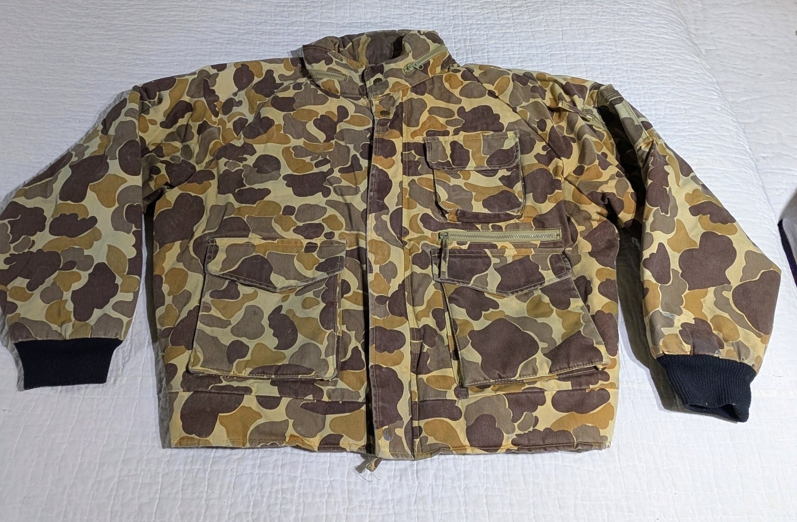Gamehide Flyway Camo Duck Bird Hunting VTG Insulated Hooded Jacket Coat Mens XL