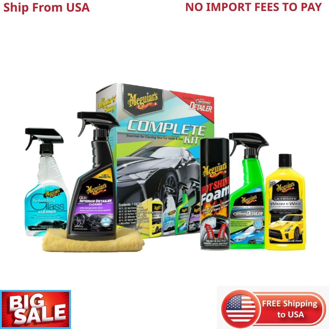 Meguiar's Complete Car Care Kit, Car Detailing Gift Set for Car Lovers, Men, Dad