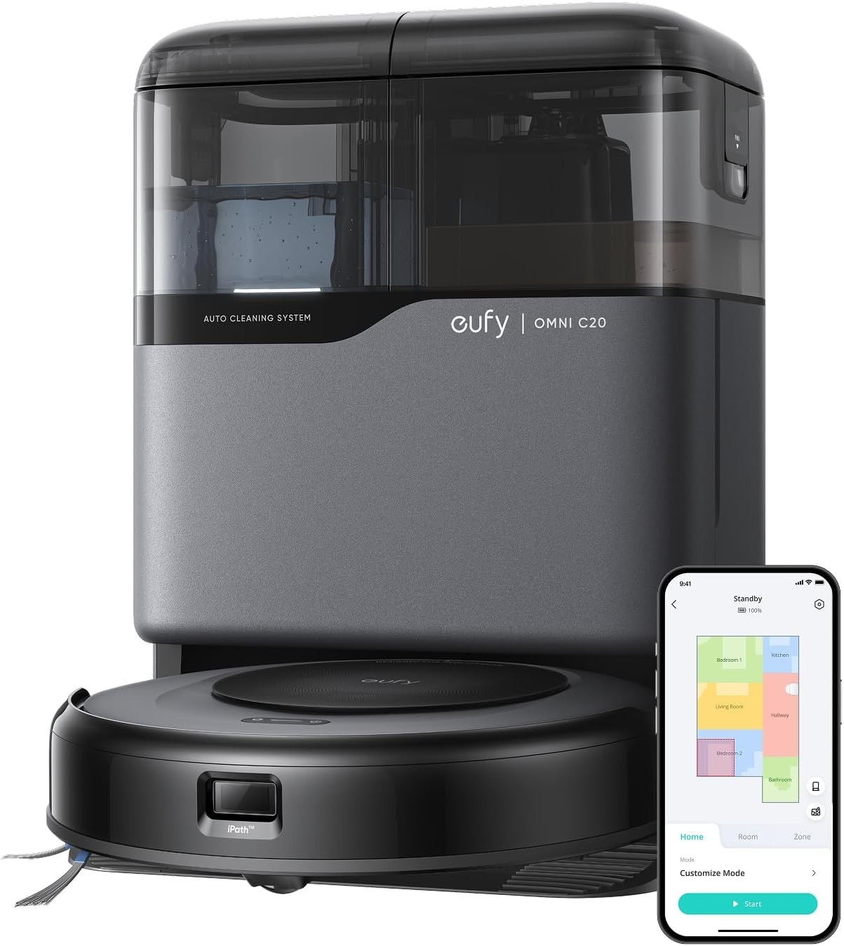eufy Omni C20 Robot Vacuum and Mop Combo, 7000 Pa Suction -Certified Refurbished