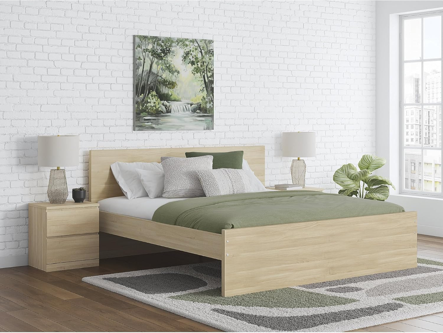 Onita King Panel Headboard - Light Brown Natural Finish Elegance