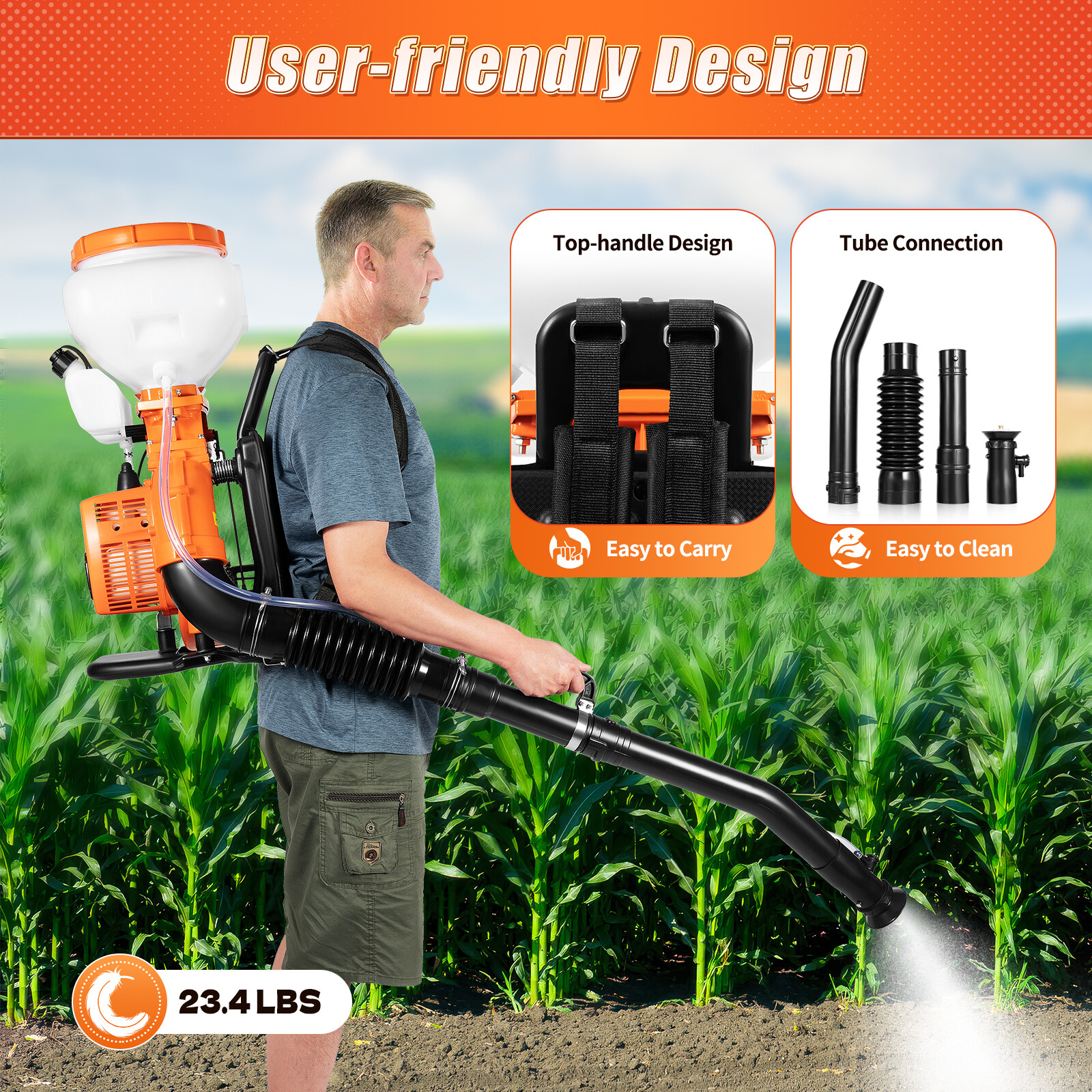7500r/min Backpack Fogger Agricultural Gas Sprayer Mosquito Blower Insecticide