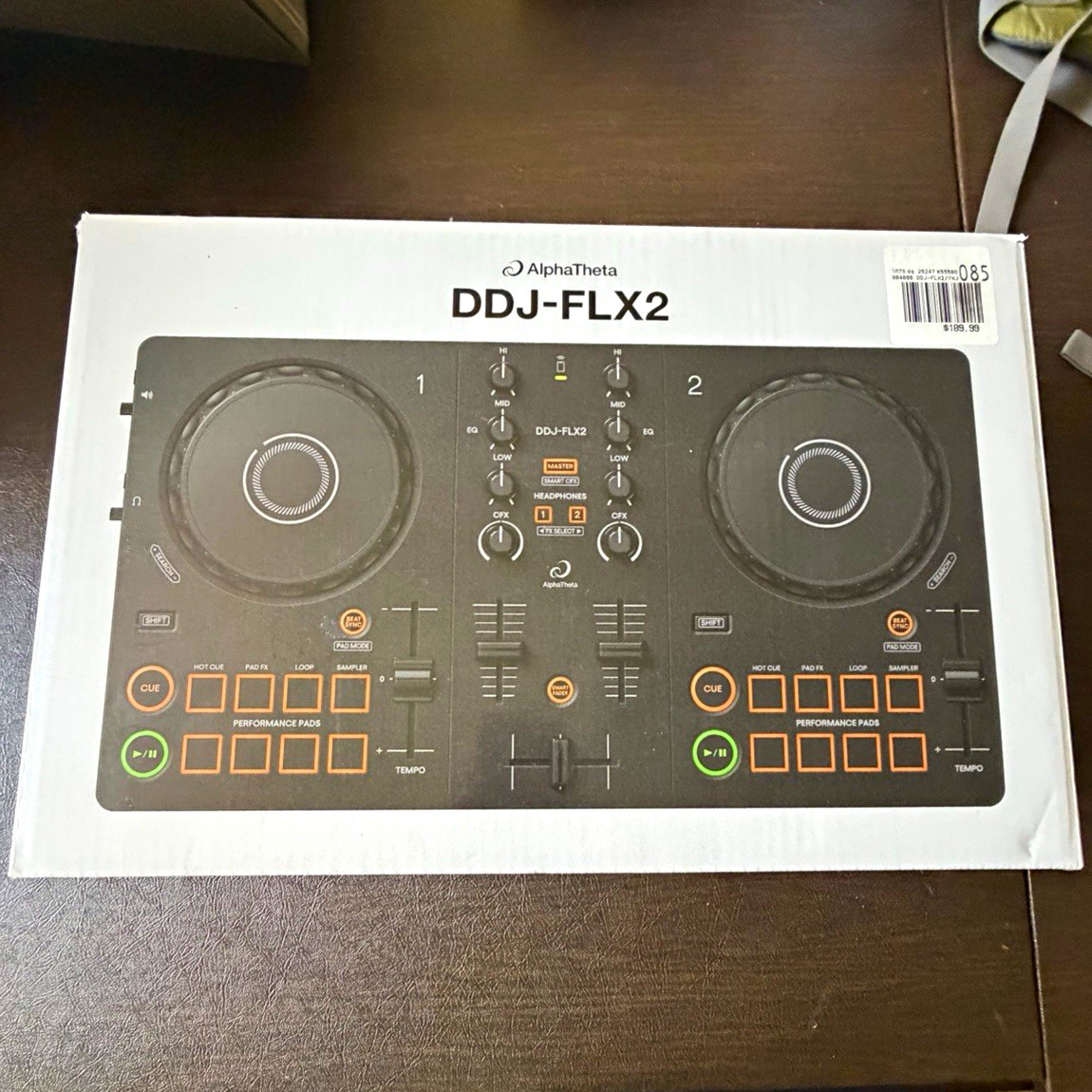 AlphaTheta DDJ-FLX2 Black 2-Deck DJ Controller Built-In Mixer Loop/Sampler
