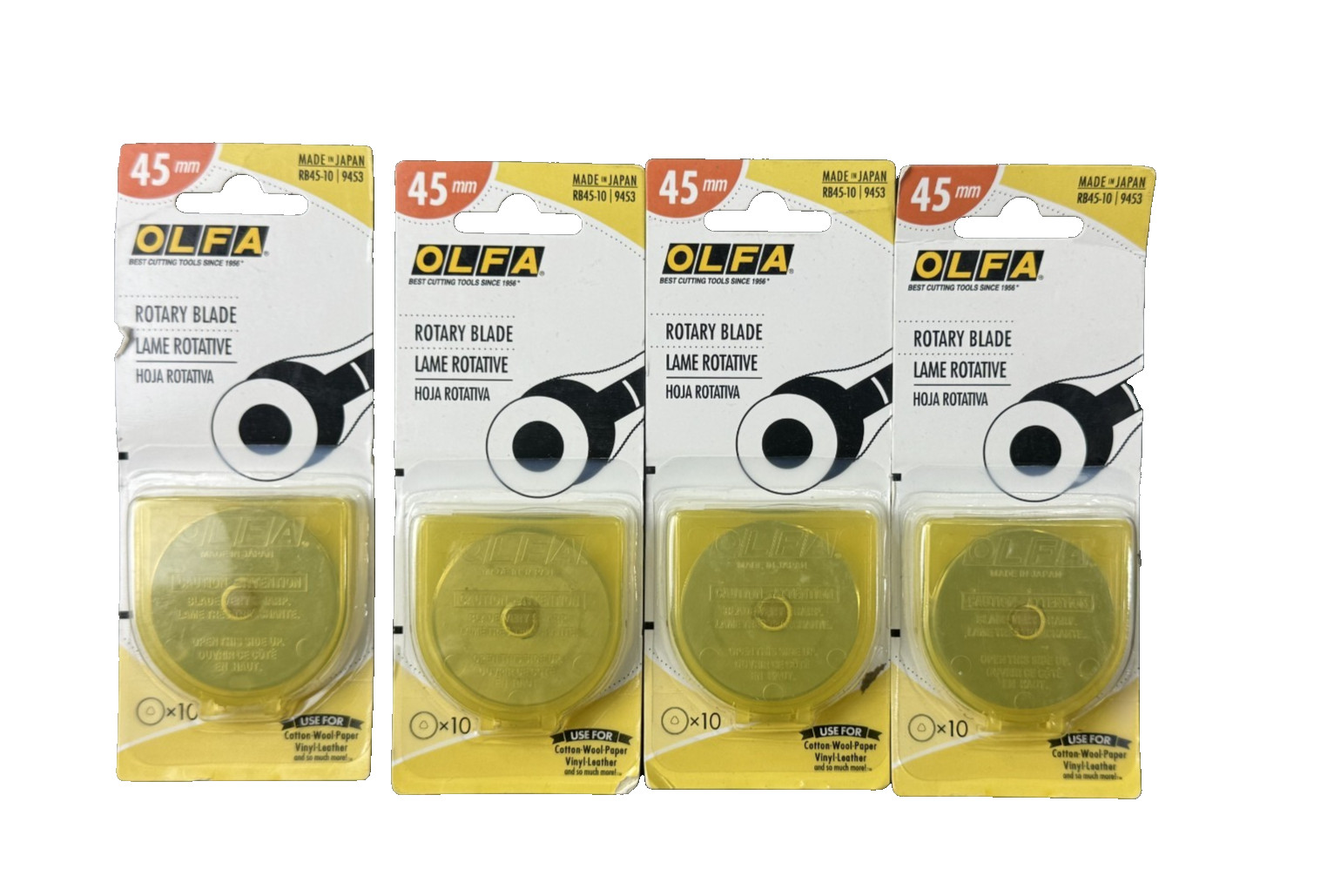 Pack of 4 OLFA 45mm Rotary Cutter Blades 40 Pack Silver Tungsten Steel-Japan