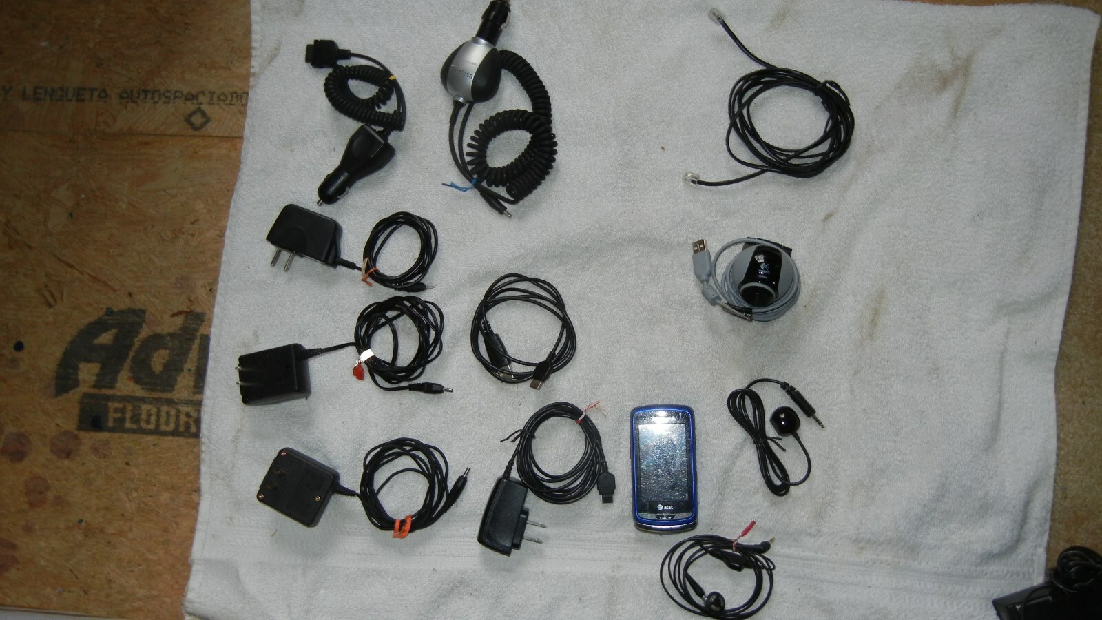Computer and phone peripherals, power supplies, phone chargers and a cell phone