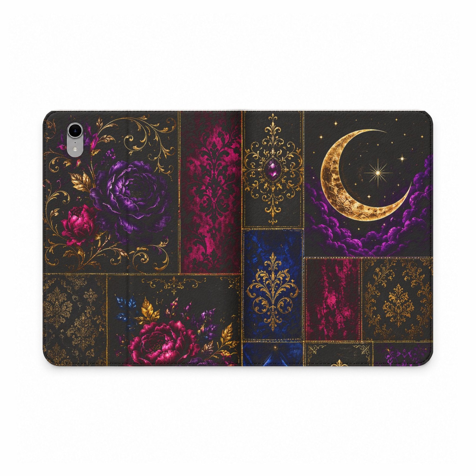 Gothic iPad Folio Case, Celestial Moon Tablet Cover, Dark Academia iPad Case