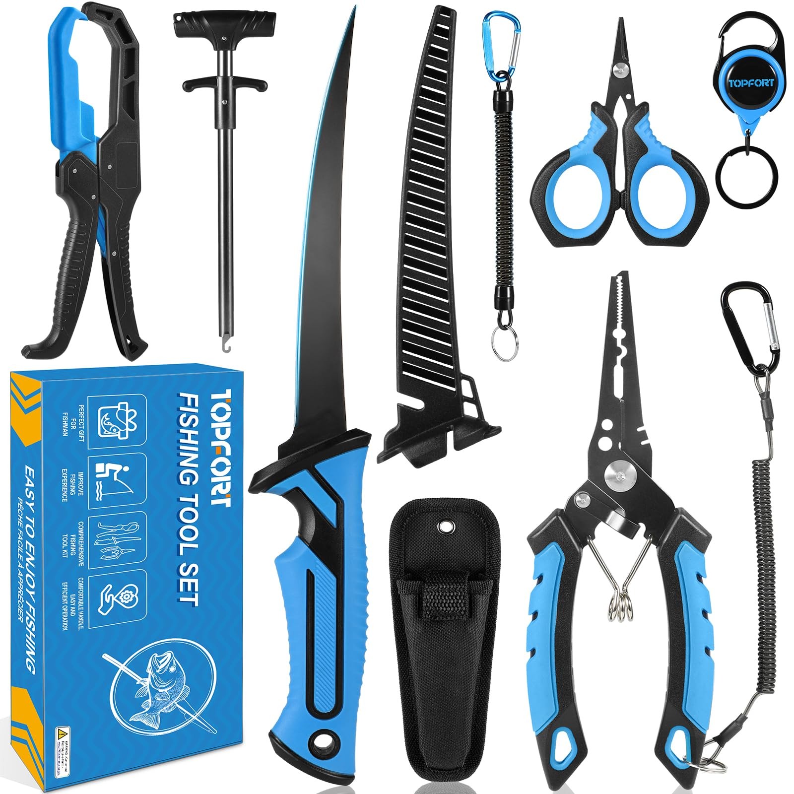 Fishing Gear Tool Kit - 7PC Saltwater Fishing Pliers Accessories Set - Fishin