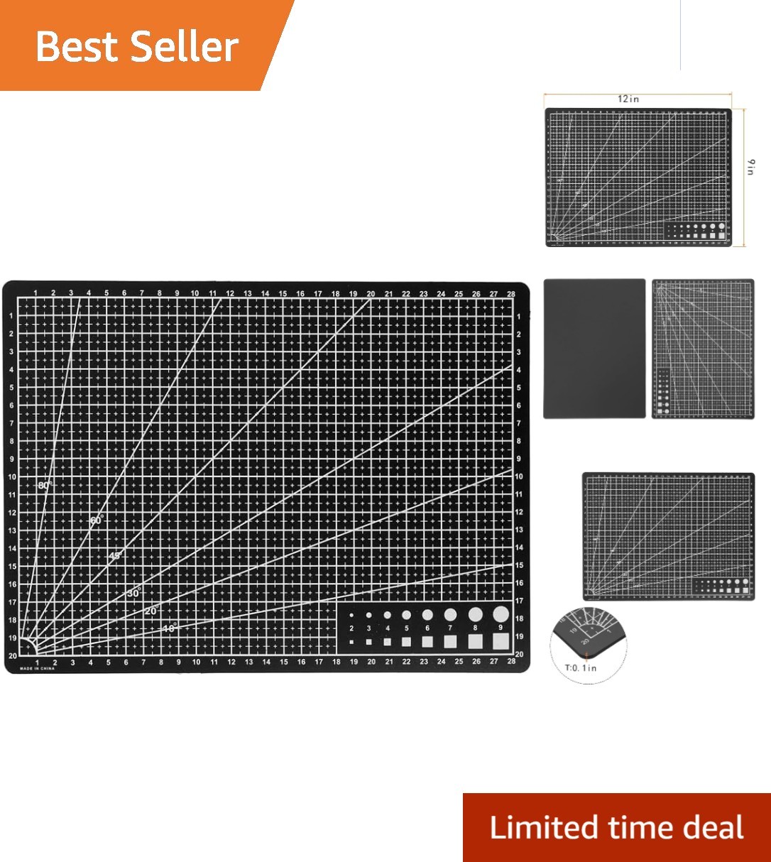 Precision Rotary Cutting Mat - Double Sided 9x12 Self-Healing Crafting Essential
