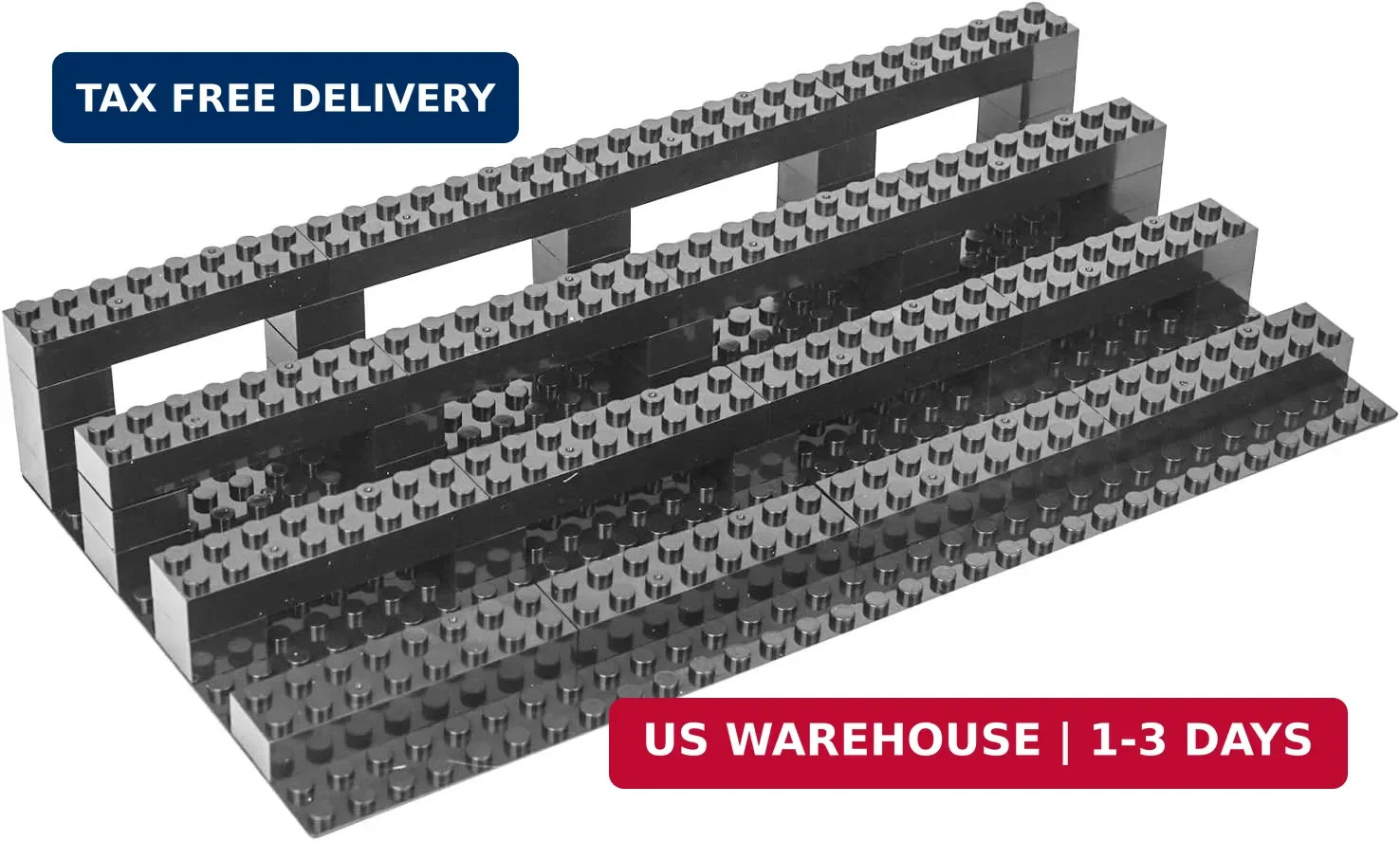 4-Tier Minifigure Display Stand, Brick Display Shelves Compatible with Lego Mini
