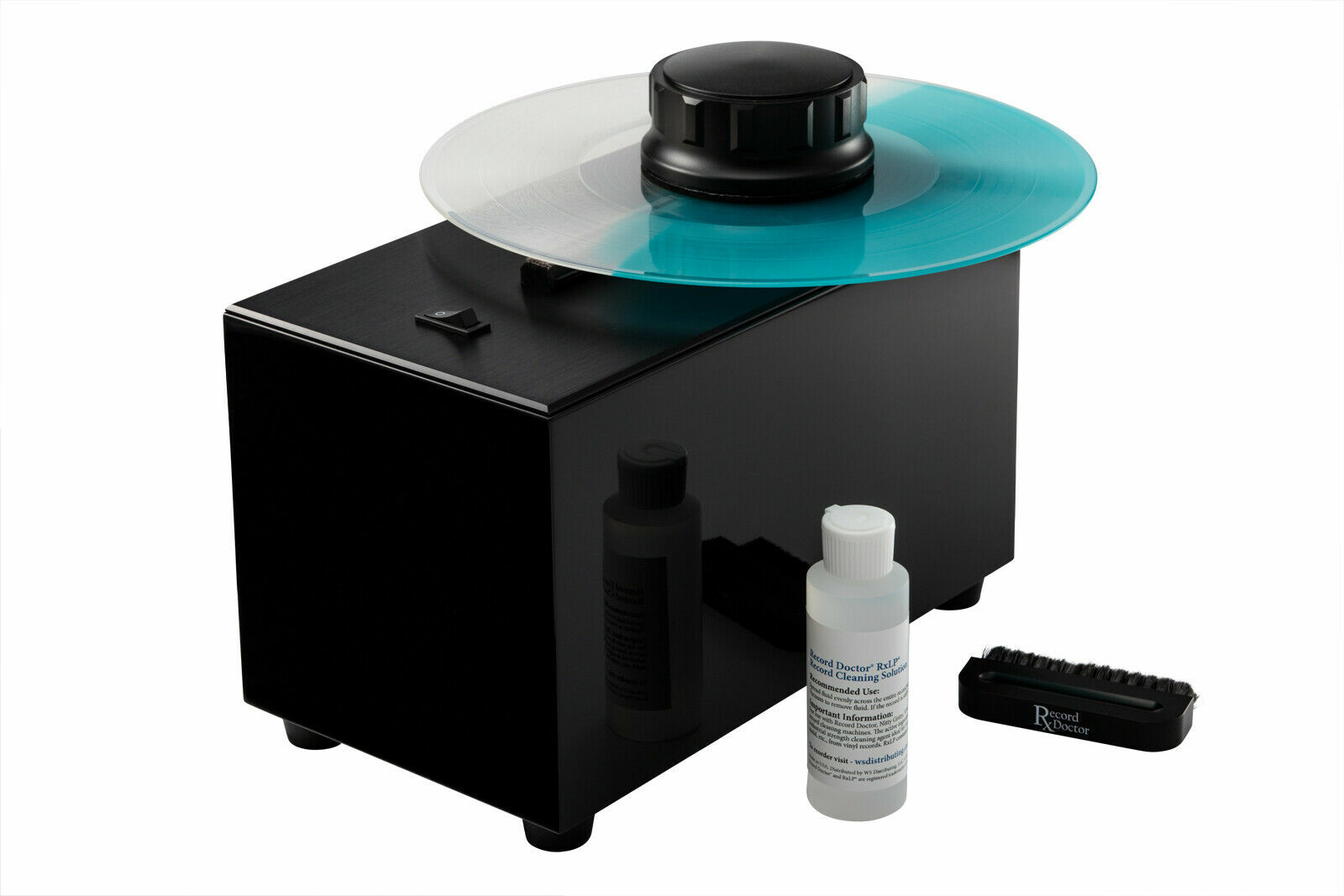 Record Doctor VI Vinyl LP Record Cleaning Machine and Cleaner Kit Gloss Black