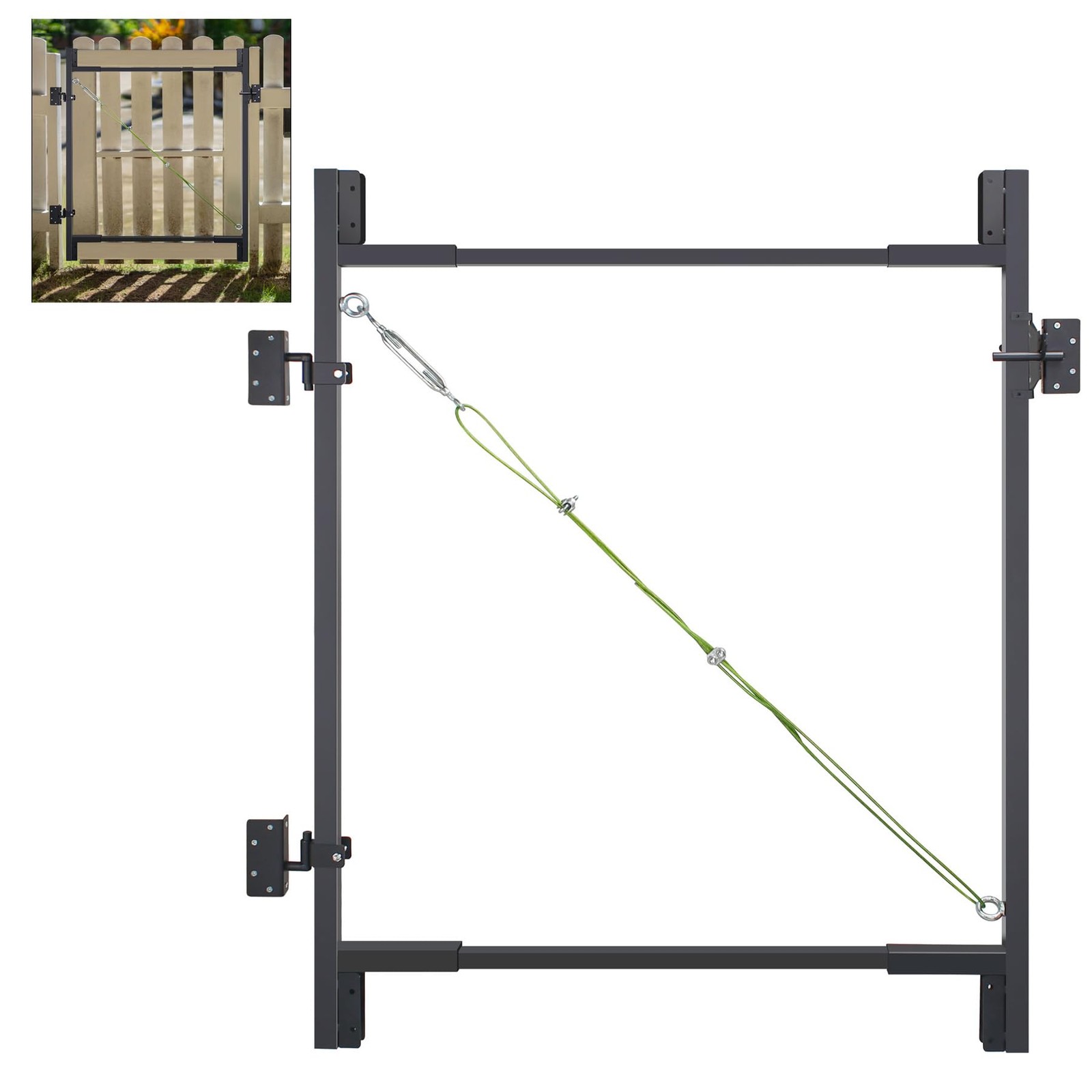 Sidasu Steel Frame Diy Building Gate Kit Adjustable 36-60 Wide For 5-6Ft High