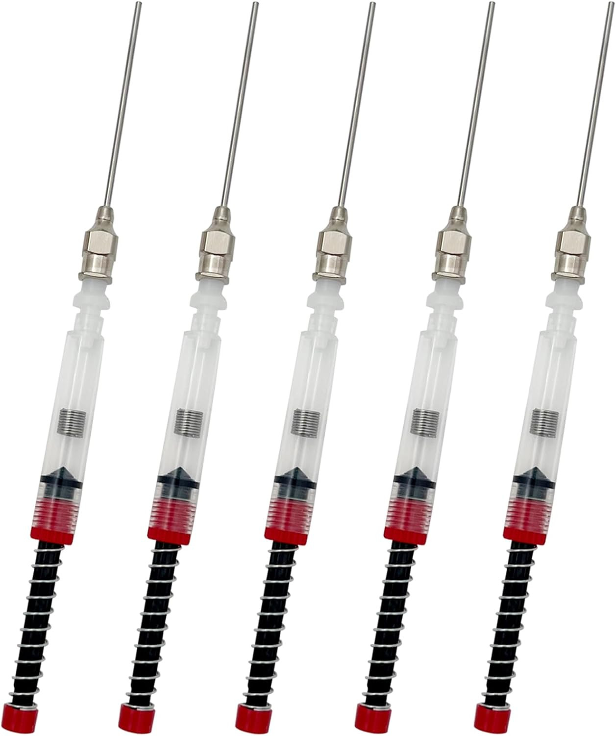 5-Pack Fountain Pen Ink Syringe Fillers - Spring Converter with Removable Blunt