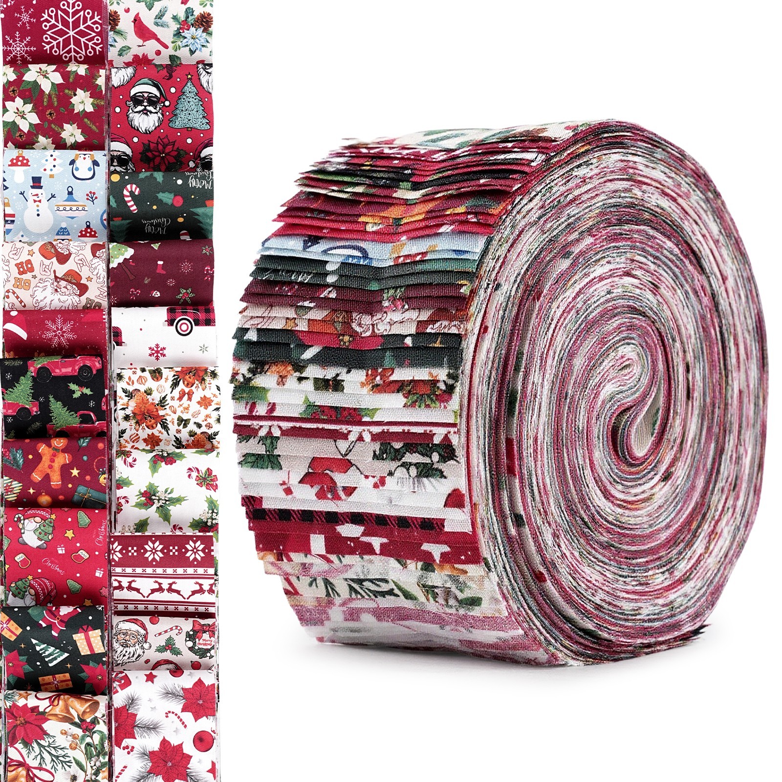 40pcs Jelly Roll Fabric Strips 100% Cotton Quilting Strips for Patchwork Sewing