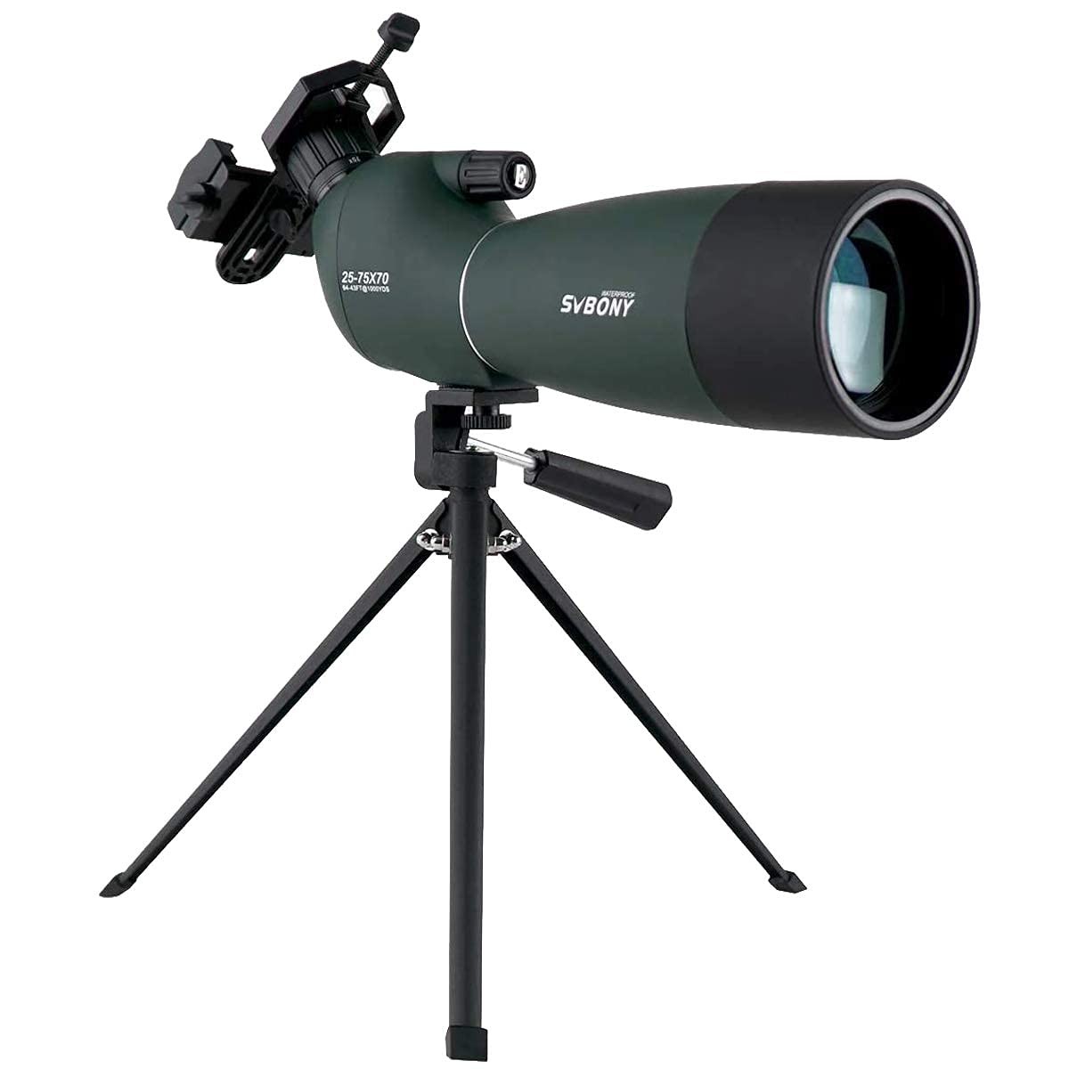 Spotting Scope Angled 25-75x70 with Tripod & Phone Adapter Bird Watching Target