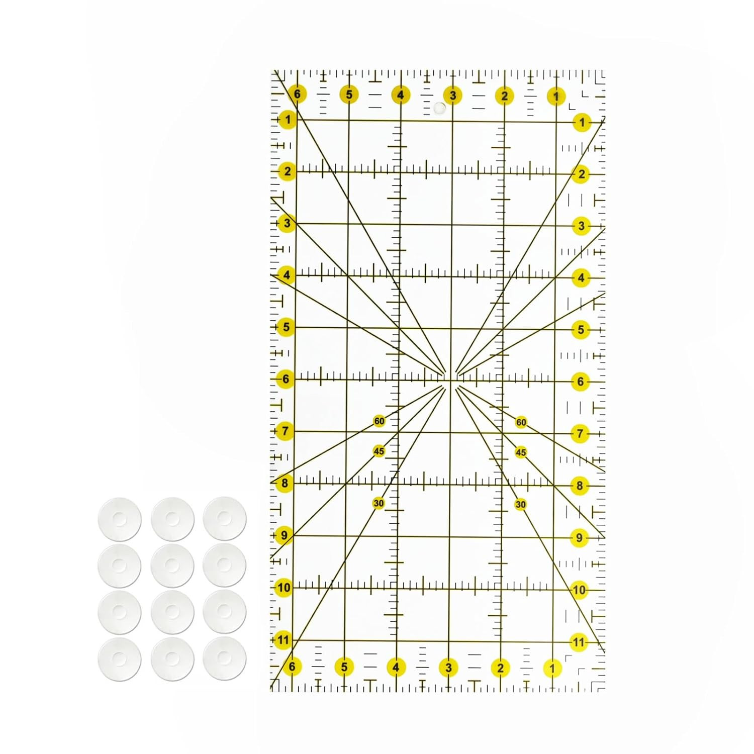 Sewing Rulers,Quilting Rulers Fabric Cutting Ruler 1Pcs(6.5X12