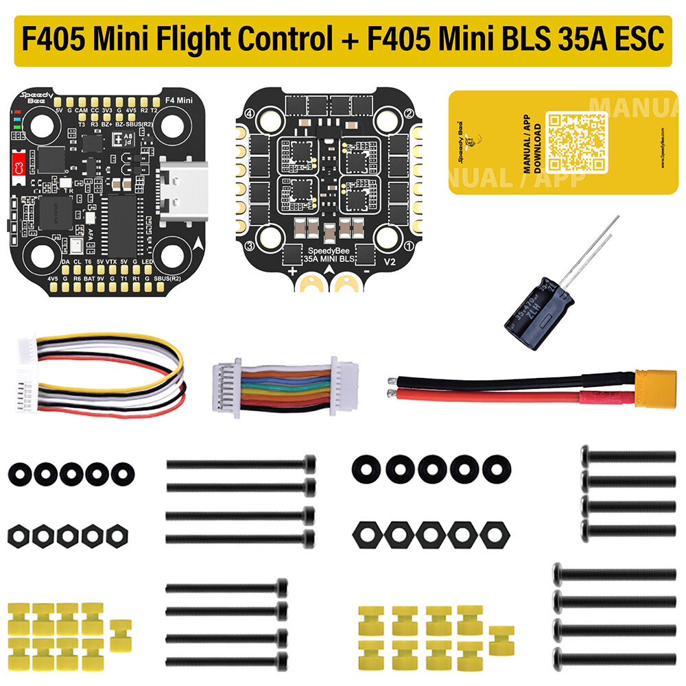 SpeedyBee F405 Mini Stack Flight Controller FC BLS 35A V2 ESC for RC FPV Drone