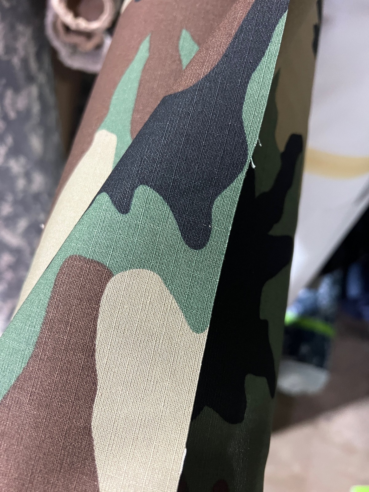 Woodland Camo 100% Cotton Ripstop Fabric 63" Military Reactive Print BTY