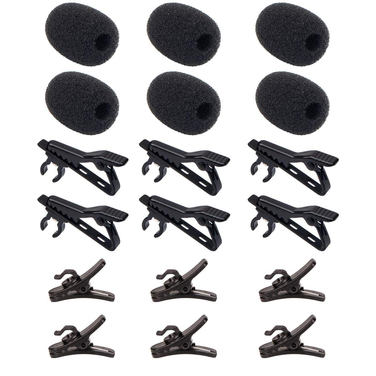 Lavalier Microphone Metal Tie Clips Lapel Mic Windscreen Foam Covers Accessories