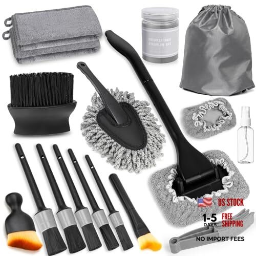 Windshield Cleaner Tool, 18Pcs Car Interior Detailing Brush Set, Inside