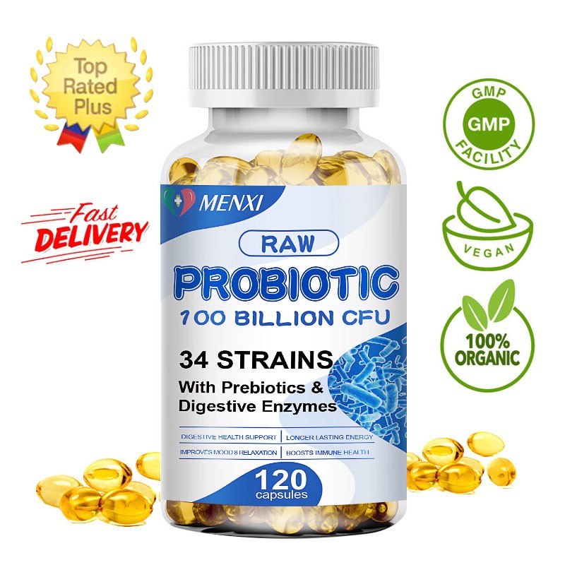 120 Capsules Probiotics Digestive Enzymes 100 Billion CFU Potency Immune Health