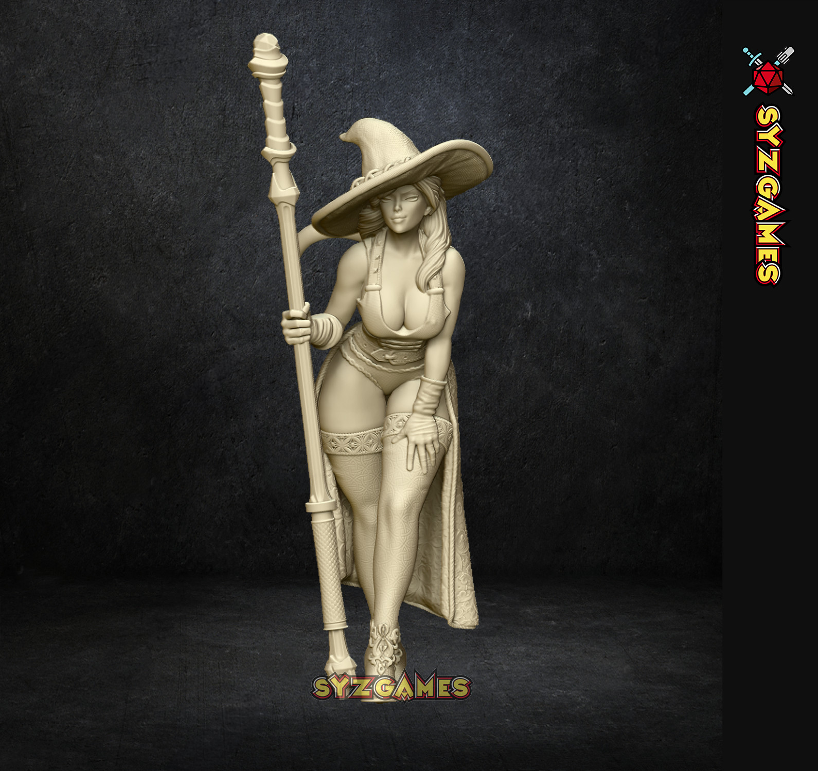 Witch Pinup Halloween Fantasy Miniature DnD Tabletop RPG Role Playing Pathfinder