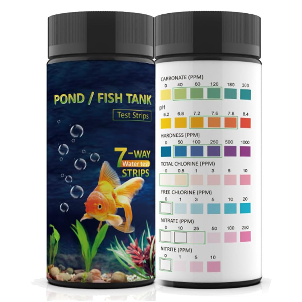 7IN1 Aquarium Test Strips - 50 Strips Aquarium Test Kit Fish Tank Test Kit Quick