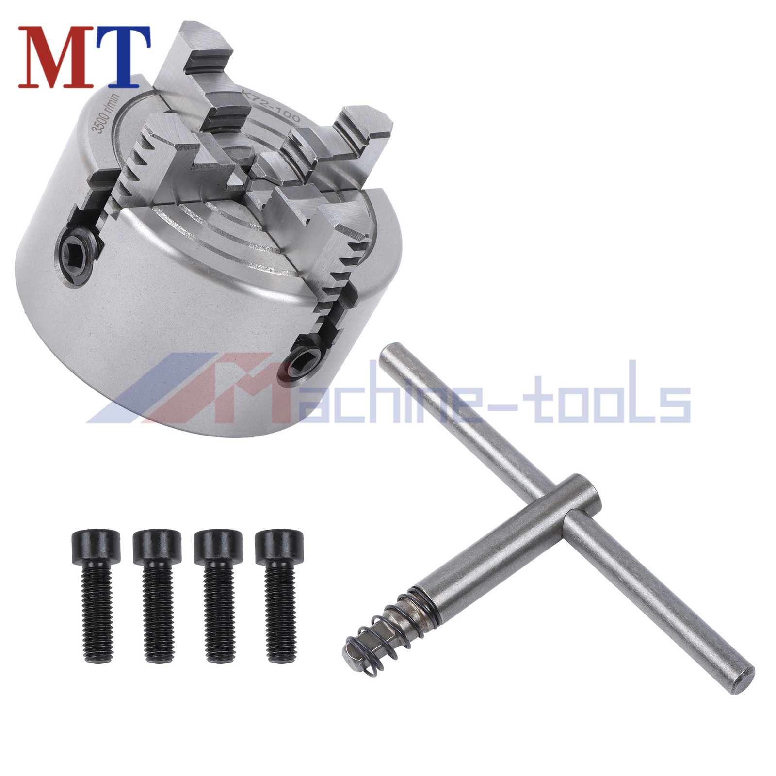 Industrial 4 Jaw Lathe Chuck K72-100 100mm for Woodworking Machine