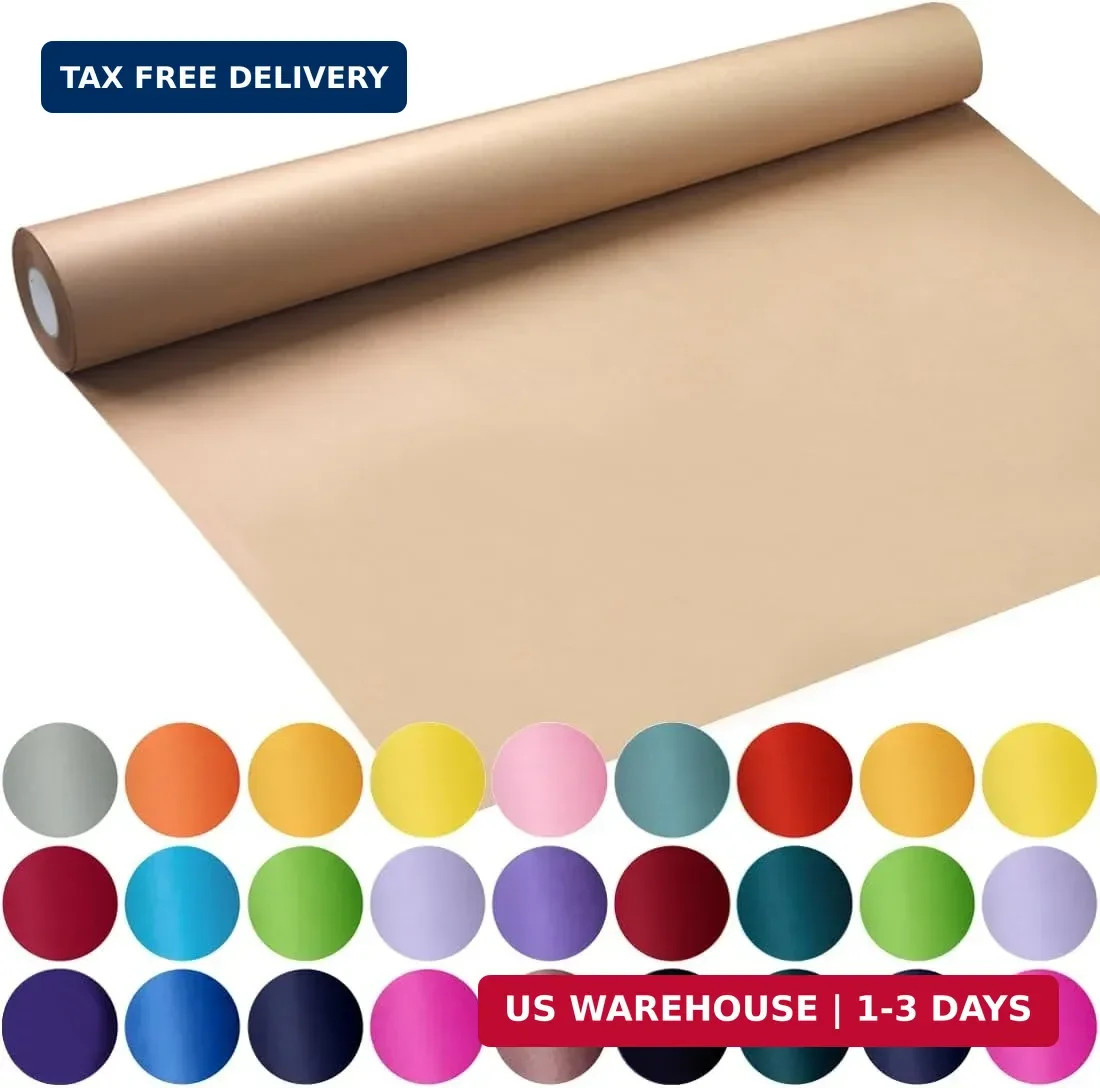 SMART&CASUAL Brown Wrapping Paper Roll 17.8"×1,200"(100') Kraft Paper for Craft