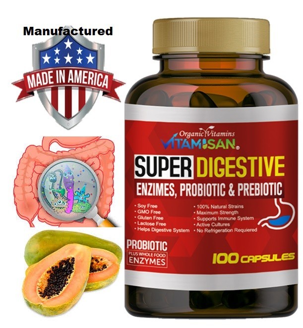 Enhanced Super Digestive Enzymes 100 Cap probiotic prebiotic Digestive Support