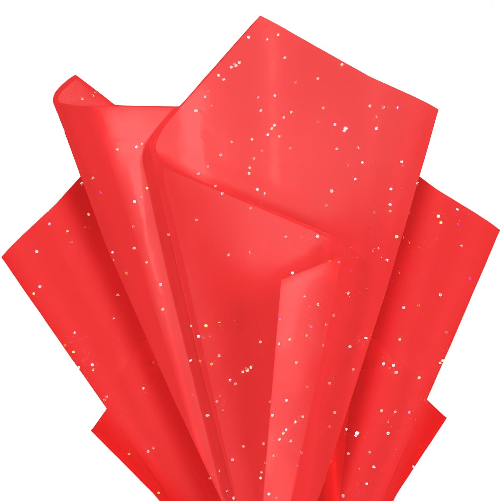 36 Sheets Red Glitter Tissue Paper Gift Bags Wrapping Crafts 14x20 Inch DIY