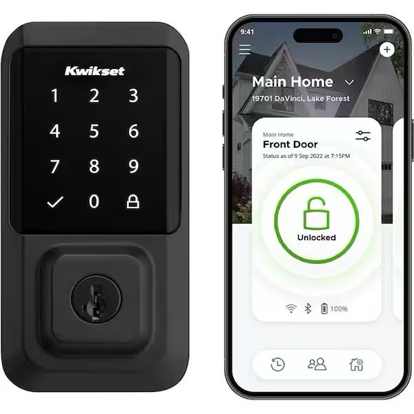 HALO Matte Black TS WiFi Keypad Electronic Single-Cylinder Smart Lock Deadbolt