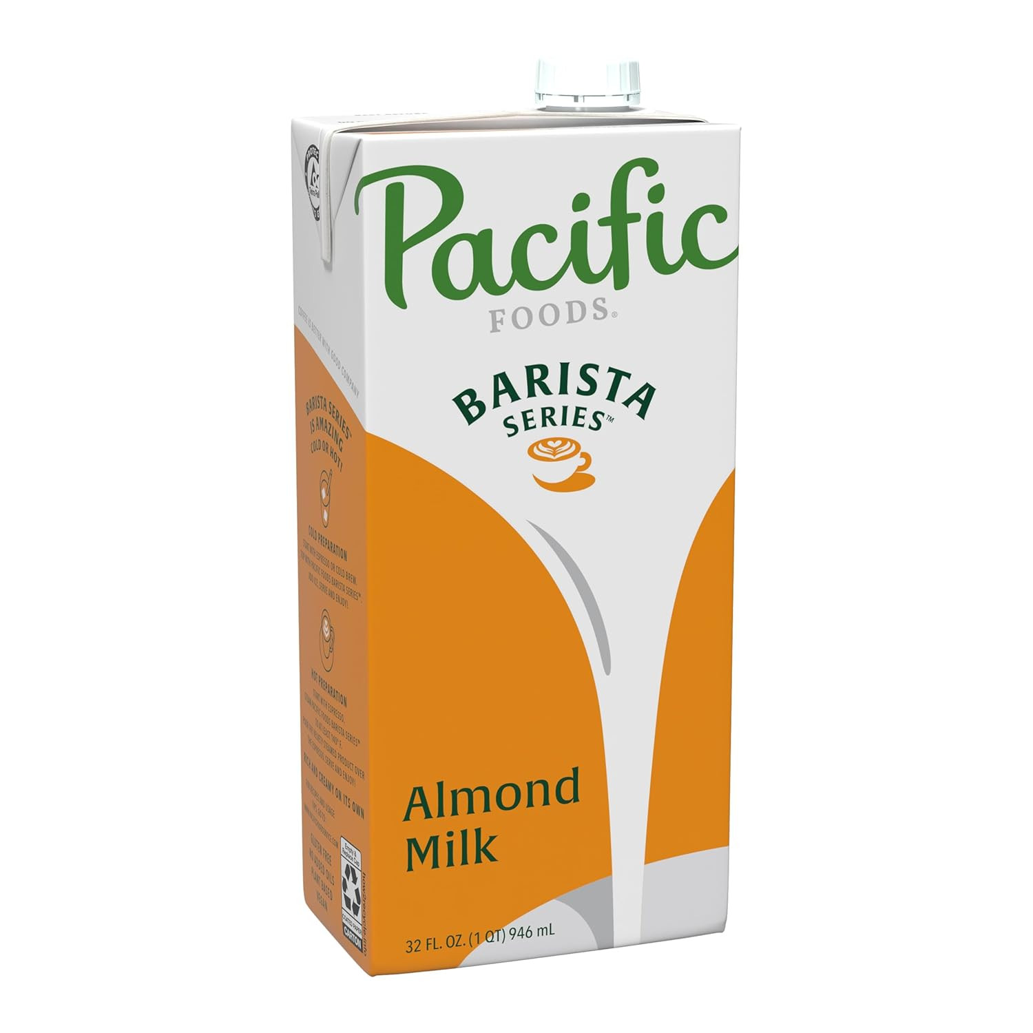 Pacific Foods Barista Series Original Almond Milk, Plant Based Milk, 32 Oz Carto