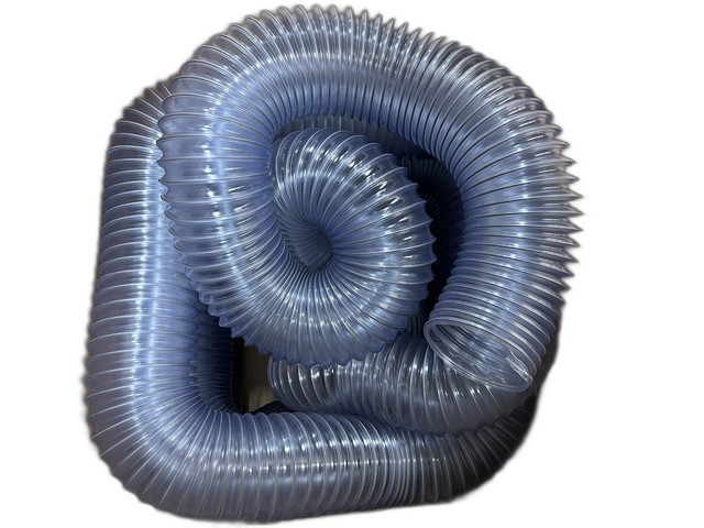 Flexaust USA R-4 PVC Clear Woodworking Dust Collection Hose 4 Inch ID 50 FT Long